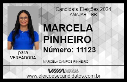 Candidato MARCELA PINHEIRO 2024 - AMAJARI - Eleições