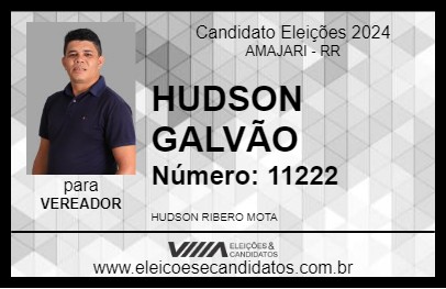 Candidato HUDSON GALVÃO 2024 - AMAJARI - Eleições