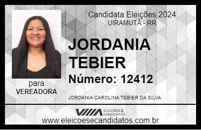 Candidato JORDANIA TEBIER 2024 - UIRAMUTÃ - Eleições