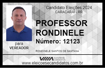 Candidato PROFESSOR RONDINELE 2024 - CARACARAÍ - Eleições