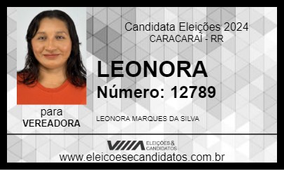 Candidato LEONORA 2024 - CARACARAÍ - Eleições