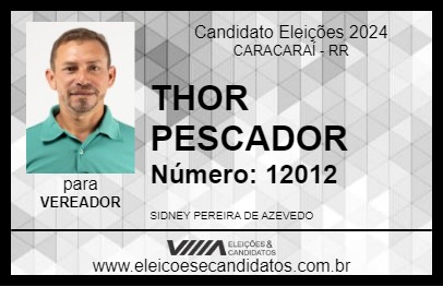 Candidato THOR PESCADOR 2024 - CARACARAÍ - Eleições