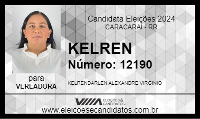 Candidato KELREN 2024 - CARACARAÍ - Eleições