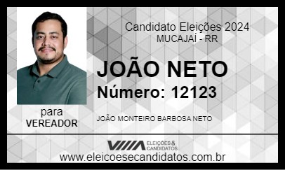 Candidato JOÃO NETO 2024 - MUCAJAÍ - Eleições