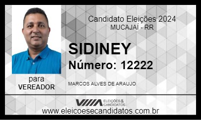 Candidato SIDINEY 2024 - MUCAJAÍ - Eleições