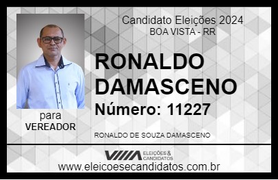 Candidato RONALDO DAMASCENO 2024 - BOA VISTA - Eleições