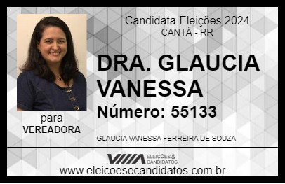 Candidato GLAUCIA VANESSA 2024 - CANTÁ - Eleições