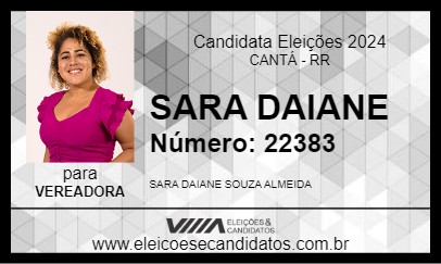 Candidato SARA DAIANE 2024 - CANTÁ - Eleições