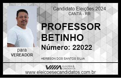 Candidato PROFESSOR BETINHO 2024 - CANTÁ - Eleições