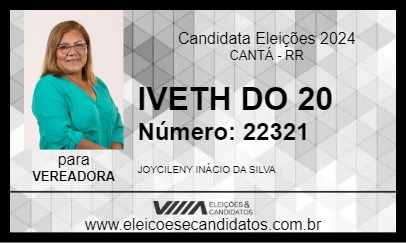 Candidato IVETH DO 20 2024 - CANTÁ - Eleições