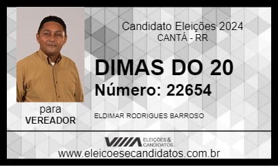 Candidato DIMAS DO 20 2024 - CANTÁ - Eleições