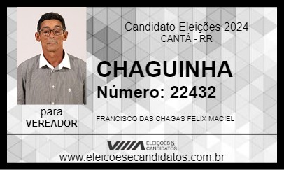 Candidato CHAGUINHA 2024 - CANTÁ - Eleições