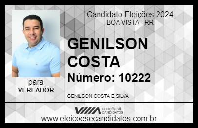 Candidato GENILSON COSTA 2024 - BOA VISTA - Eleições