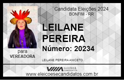 Candidato LEILANE PEREIRA 2024 - BONFIM - Eleições