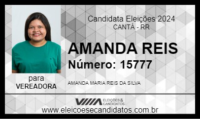 Candidato AMANDA REIS 2024 - CANTÁ - Eleições