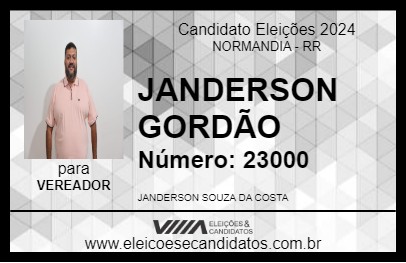 Candidato JANDERSON GORDÃO 2024 - NORMANDIA - Eleições