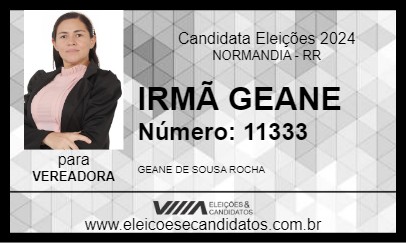 Candidato IRMÃ GEANE 2024 - NORMANDIA - Eleições