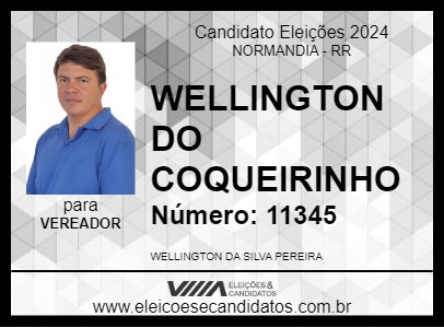 Candidato WELLINGTON DO COQUEIRINHO 2024 - NORMANDIA - Eleições