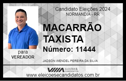 Candidato MACARRÃO TAXISTA 2024 - NORMANDIA - Eleições