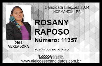 Candidato ROSANY RAPOSO 2024 - NORMANDIA - Eleições