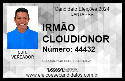 Candidato IRMÃO CLOUDIONOR 2024 - CANTÁ - Eleições