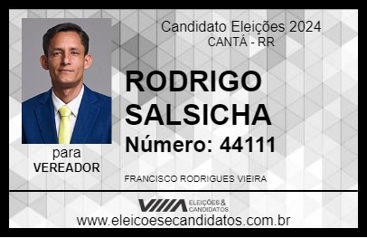 Candidato RODRIGO SALSICHA 2024 - CANTÁ - Eleições