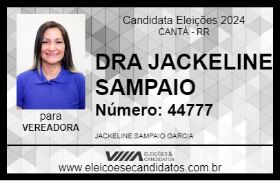 Candidato DRA JACKELINE SAMPAIO 2024 - CANTÁ - Eleições