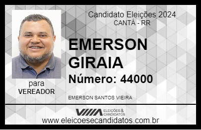 Candidato EMERSON GIRAIA 2024 - CANTÁ - Eleições