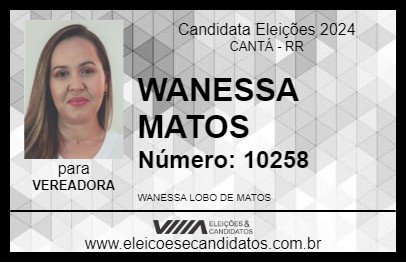 Candidato WANESSA MATOS 2024 - CANTÁ - Eleições