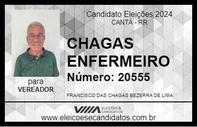 Candidato CHAGAS ENFERMEIRO 2024 - CANTÁ - Eleições