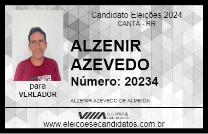 Candidato ALZENIR AZEVEDO 2024 - CANTÁ - Eleições