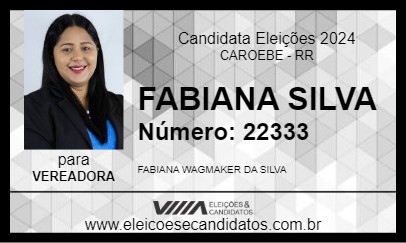 Candidato FABIANA SILVA 2024 - CAROEBE - Eleições