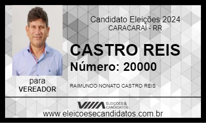 Candidato CASTRO REIS 2024 - CARACARAÍ - Eleições