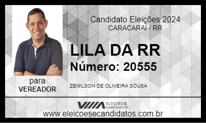 Candidato LILA DA RR 2024 - CARACARAÍ - Eleições