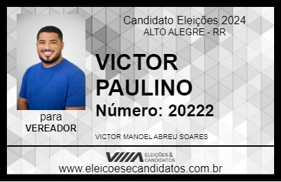 Candidato VICTOR PAULINO 2024 - ALTO ALEGRE - Eleições