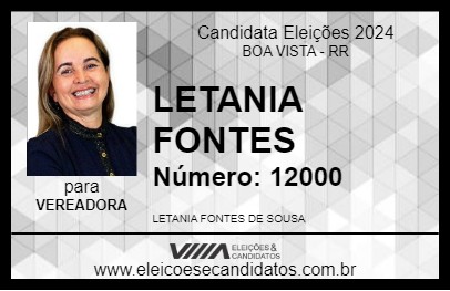 Candidato LETANIA FONTES 2024 - BOA VISTA - Eleições