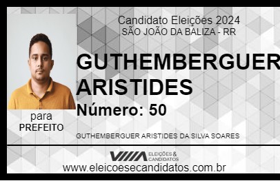 Candidato GUTHEMBERGUER ARISTIDES 2024 - SÃO JOÃO DA BALIZA - Eleições