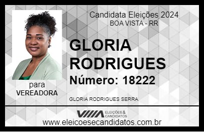 Candidato GLORIA RODRIGUES 2024 - BOA VISTA - Eleições