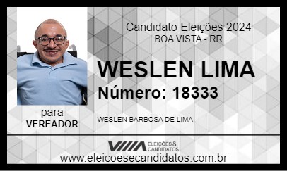 Candidato WESLEN LIMA 2024 - BOA VISTA - Eleições