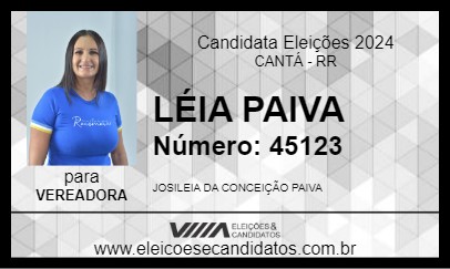 Candidato LÉIA PAIVA 2024 - CANTÁ - Eleições