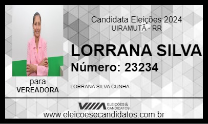 Candidato LORRANA SILVA 2024 - UIRAMUTÃ - Eleições