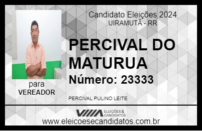 Candidato PERCIVAL DO MATURUCA 2024 - UIRAMUTÃ - Eleições