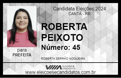 Candidato ROBERTA PEIXOTO 2024 - CANTÁ - Eleições