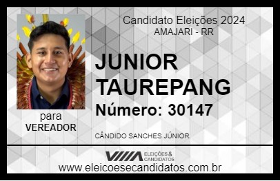 Candidato JUNIOR TAUREPANG 2024 - AMAJARI - Eleições