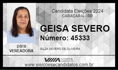 Candidato GEISA SEVERO 2024 - CARACARAÍ - Eleições