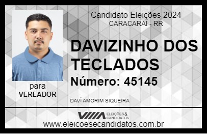 Candidato DAVIZINHO DOS TECLADOS 2024 - CARACARAÍ - Eleições