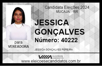 Candidato JESSICA GONÇALVES 2024 - MUCAJAÍ - Eleições