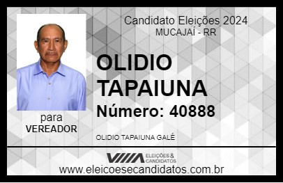 Candidato OLIDIO TAPAIUNA 2024 - MUCAJAÍ - Eleições