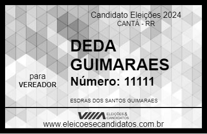 Candidato DEDA GUIMARAES 2024 - CANTÁ - Eleições