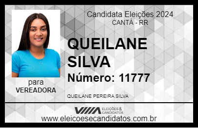 Candidato QUEILANE SILVA 2024 - CANTÁ - Eleições